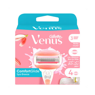 GILLETTE VENUS RASOIR RECHARGES COMFORTGLIDE SPA BREEZE 3 LAMES 4 UNITÉS
