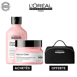 L'OREAL PROFESSIONNEL VITAMINO COLOR SHAMPOOING 300 ML + MASQUE 250ML = Trousse OFFERTE