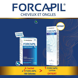 Forcapil Cheveux Et Ongles 180 Gelules = Lotion 150 offert