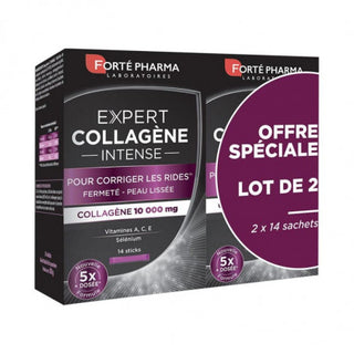 عرض FORTE PHARMA EXPERT INTENSE COLLAGEN 14 قطعة X2