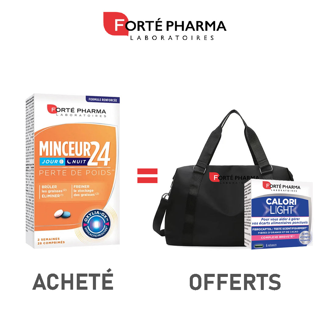 Forté Pharma Pack Minceur 24 Fort Jour Et Nuit 28 Comprimés + Calorilight 6 Gelules + Sac