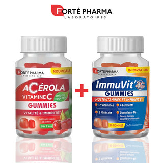 FORTE PHARMA ACEROLA VITAMINE C 60 GOMMES = IMMUVIT'4G 30 GUMMIES OFFERTES