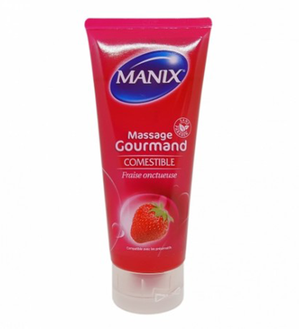 Manix Gel Massage Gourmand Fraise – 200ML
