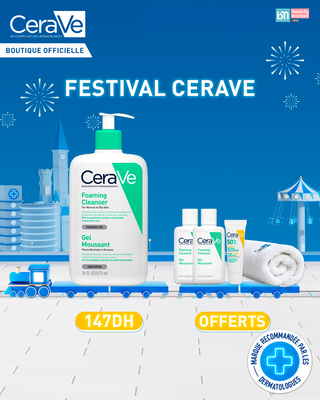 CeraVe Gel Moussant Nettoyant Peaux Normales à Grasses 473 ml + 4 Cadeaux Offerts
