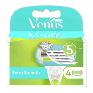 GILLETTE VENUS RASOIR RECHARGES EXTRA SMOOTH 5 LAMES 4 UNITÉS
