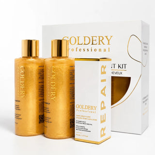 Goldery Professional Kit Hair Repair Treatment Shampooing 250ml + Mask 250ml + Hair Gold Elixir 50ml