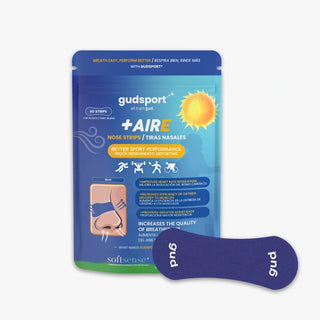 Gudslip Strips Nez Sport Bleu 30 unités, bandelettes nasales adhésives bleues pour le confort respiratoire pendant le sport, parapharmacie Maroc.