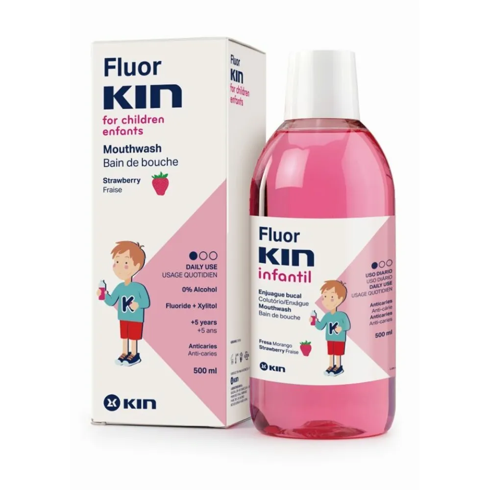 Kin Fluor Bain de bouche enfant Fraise 500ml – BEAUTYMARKET.MA