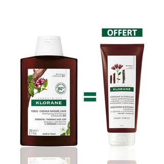 Klorane PACK Shampoing à la Quinine et aux Vitamines B 200 ml = Baume Après-Shampooing 50ml OFFERT