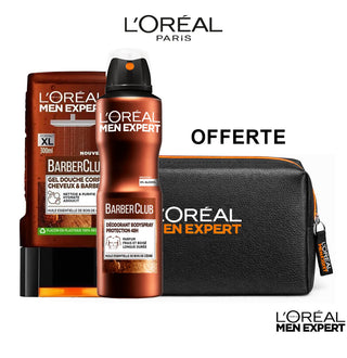 L'Oréal Paris Men Expert Duo Barber Club  Gel Douche 300 Ml + Déodorant Spray 48h 150 Ml = Trousse offerte