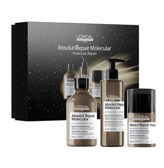 L'ORÉAL PROFESSIONNEL TRIO ABSOLUT REPAIR MOLECULAR SHP 300 ML + SÉRUM À RINCER 250 ML + LEAVE-IN 100 ML