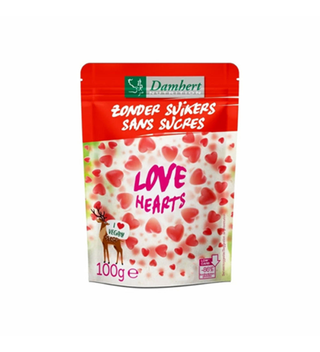 Damhert Bonbons Love Hearts sans sucres 100g