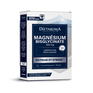 Dietaroma Magnésium Bisglycinate 80 comprimés complément alimentaire fatigue système nerveux fonction musculaire, BeautyMarket parapharmacie Maroc