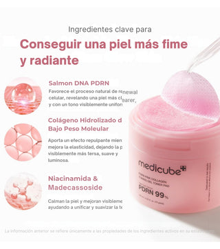 MEDICUBE PDRN PINK COLLAGEN TONING GEL TONER PAD 120ML 70PADS