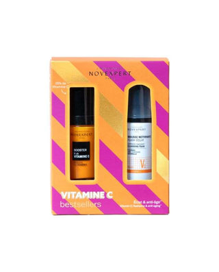 NOVEXPERT GLOWING SKIN DUO BOX سيروم معزز للتوهج مع فيتامين C 30 مل + رغوة فلاش متوهجة 40 مل