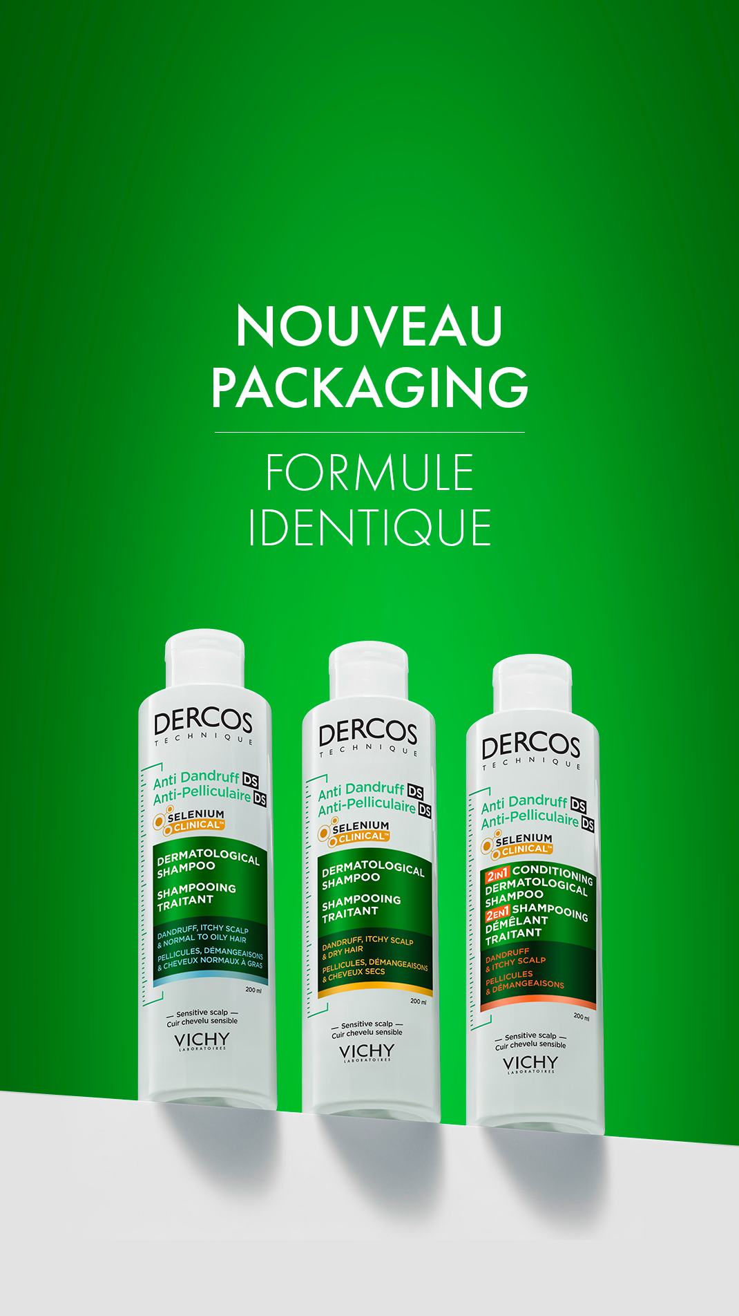 Shampooings Dercos anti pelliculaires