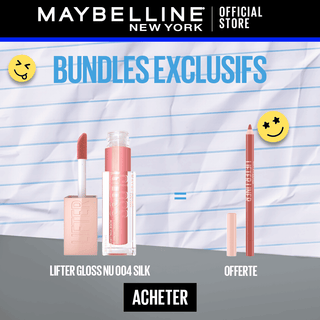 MAYBELLINE LIFTER GLOSS À LÈVRES REPULPANT 004 SILK + LIFTER LINER OUT OF LINE 04