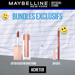 MAYBELLINE LIFTER GLOSS À LÈVRES REPULPANT 008 STONE = LIP LINER 003 PLAYER