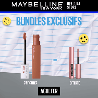 Maybelline New York - Rouge à lèvre Mat Liquide Superstay Matte Ink 75 FIGHTER = Mini mascara sky high OFFERT