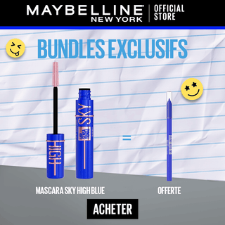 MAYBELLINE SKY HIGH Mascara Volume & Longueur BLEU = TATTOO LINER OFFERT