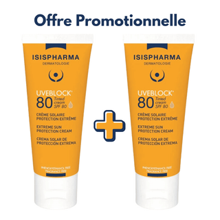ISISPHARMA Pack Uveblock 80 Teinte SPF80 40ml *2 (Offre Promotionnelle)