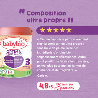 Babybio optima 3 croissance lait 3ème âge 800g