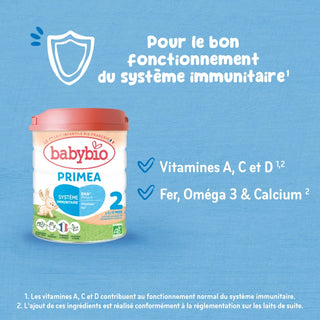BABYBIO LAIT BIO INFANTILE PRIMEA 2 POUR BEBE DE 6 MOIS A 12 MOIS