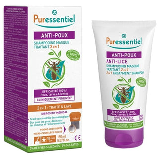 PURESSENTIEL SHAMPOOING MASQUE 2 EN 1 ANTI POUX 150 ML