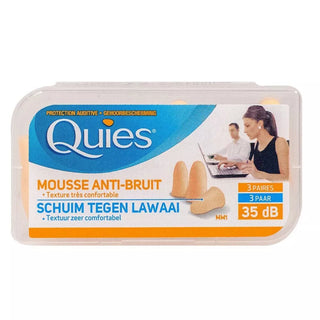 Quies Mousse Anti-Bruit 3 Paires - Couleur : Couleur chair
