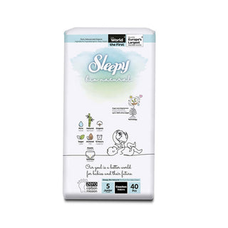 Sleepy Couches bio natural double jumbo Junior taille 5 – 40 unités / 11-18 Kg