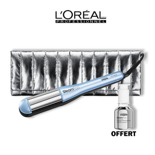 L'OREAL PROFESSIONNEL PACK STEAMPOD 4.0 GLACIAL UTOPIA EDITION LIMITEE =TROUSSE THERMORESISTANTE + SOIN LISSANT THERMO PROTECTEUR 50ML