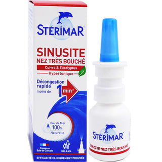 STERIMAR Sinusite Nez Très Bouché Spray 20ml – Solution Hypertonique 100% Eau de Mer