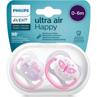 Philips Avent Sucette  Ultra Air  0–6 Mois Fille SCF080/02