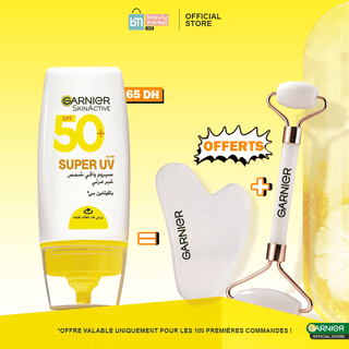 Garnier Super UV Invisible Serum Sunscreen SPF 50 PA++++ UVA/B = Jade Roller + Gua Sha OFFERTS