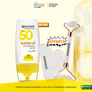 Garnier Super UV Invisible Serum Sunscreen SPF 50 PA++++ UVA/B = Jade Roller + Gua Sha OFFERTS