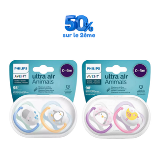 Avent Sucette Ortho 0-6 Mois Boy + Sucette Ortho 0-6 Mois Girl -50% sur la 2ème