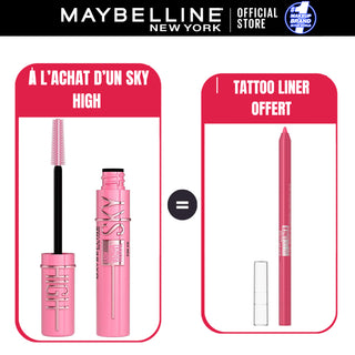 MAYBELLINE SKY HIGH Mascara Volume & Longueur AIR ROSE = Tattoo Liner Rose OFFERT