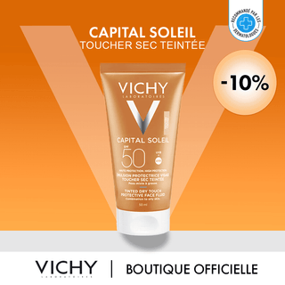 Vichy Capital Soleil Émulsion Toucher Sec SPF50 Peau Sens Mixte à Grasse 50ml Teintée SPF50 – 50 ml