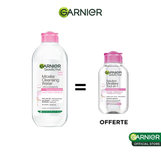 GARNIER Solution Micellaire Tout en 1 Peaux Sensibles 400ML = 100ml  Solution Micellaire OFFERTE