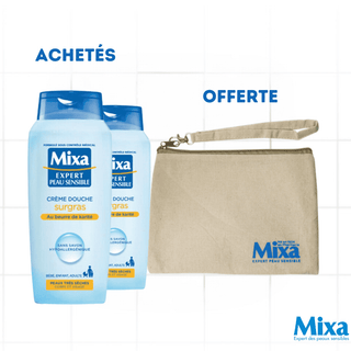 Mixa Crème Douche Surgras 400ml*2 = Trousse OFFERTE