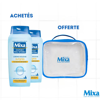 Mixa Crème Douche Surgras 400ml*2 = Trousse OFFERTE