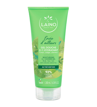 laino gel douche 3 en 1 hydratant au the vert bio