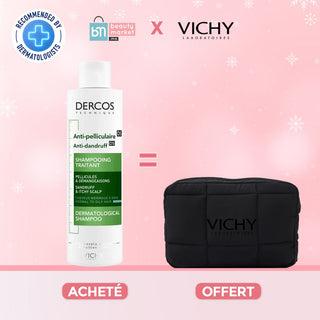 Vichy Dercos Shampooing traitant Antipelliculaire – Cheveux Normaux à Gras – 200 ml = Trousse offert