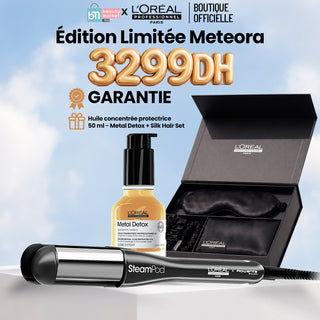 L'Oréal Professionnel SteamPod 4 Édition Limitée Meteora = Metal Detox huile concentre 50 ml = Silk Hair Set Offert