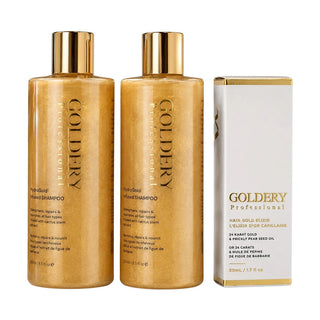 Goldery Professional Kit Hair Repair Treatment Shampooing 250ml + Mask 250ml + Hair Gold Elixir 50ml