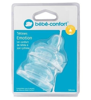 Bebe Confort – Tétines Emotion Col large T1 (x2) – 3 vitesses (0-12M +)