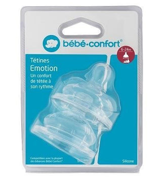 Bebe Confort – Tétines Emotion Col large T2 (x2) – 3 vitesses (6-24M +)