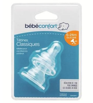 Bebe Confort – Tétines silicone classique T3 (x2) – 3 vitesses (6-24M +)