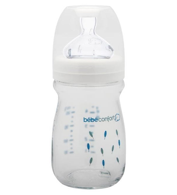 بيبي كونفورت – زجاجة رضاعة زجاجية للرضاعة 130 مل – أبيض هندي (0-6 أشهر+)