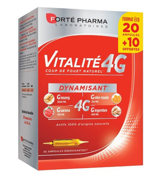 Forte Pharma Vitalité 4g Dynamisant – 20 Ampoules +10 offertes